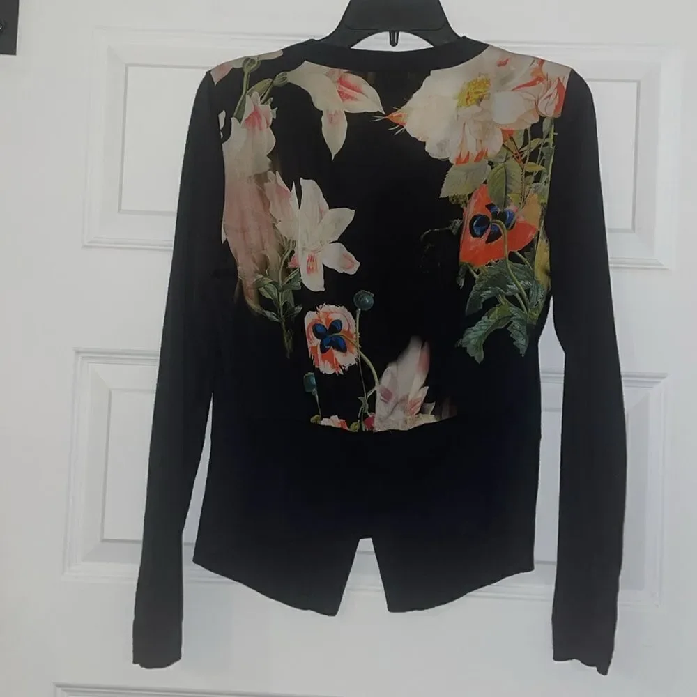 Ted Baker London Black Floral Back Cardigan
